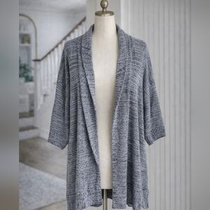 Tommy Hilfiger Cotton Knit Grey Long Oversized Chunky Cardigan Medium Large
